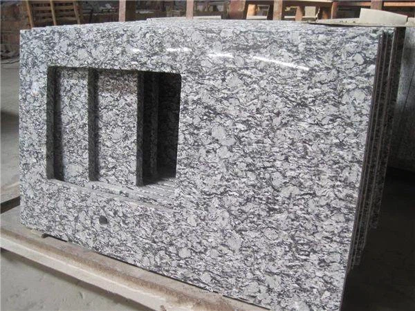 Spray White Granit Slabs