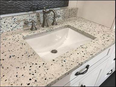 Countertop tal-kwarz tad-djamanti abjad