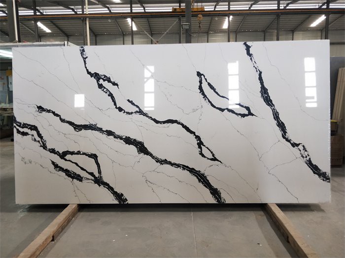 Countertops tal-kwarz Iswed U Abjad