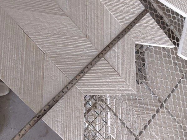 Limestone Brushed Chevron Tile