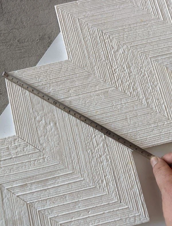 Limestone Brushed Chevron Tiles