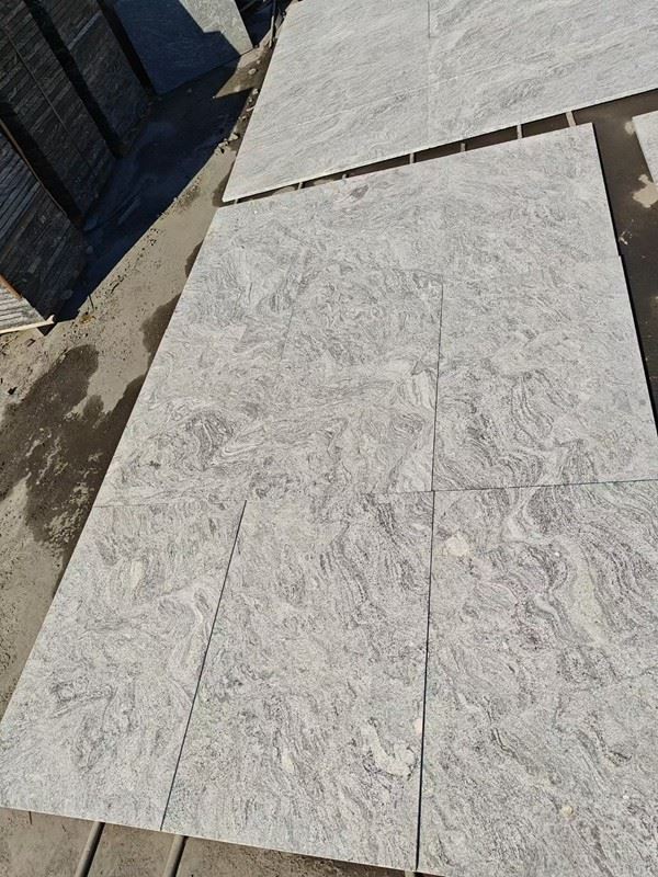 Misty Grey Granite Flamed Tiles