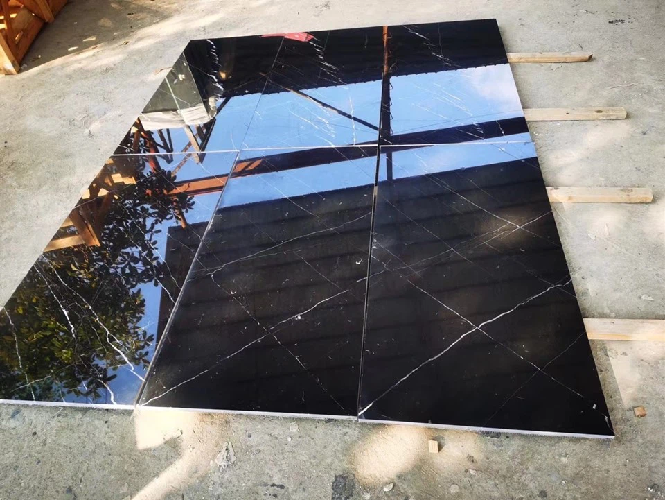 Nero Marquina Marble Floor Tile