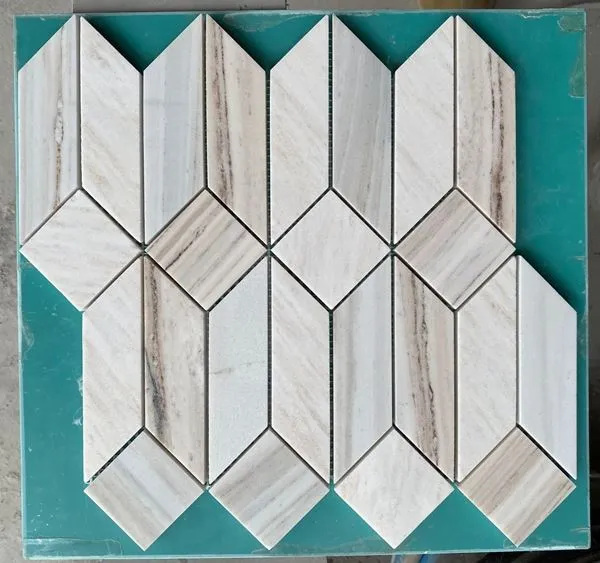 Mosaic tal-irħam abjad Palissandro