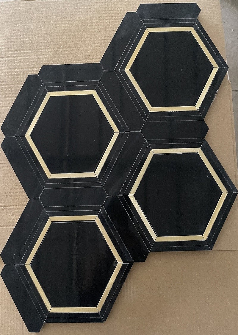 Black Marble Honeycomb Mosaic Floor Tile Black Marble Honeycomb Mosaic Floor Tile