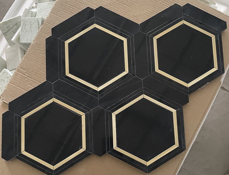 Black Marble Honeycomb Mosaic Wall Tile Black Marble Honeycomb Mosaic Wall Tile