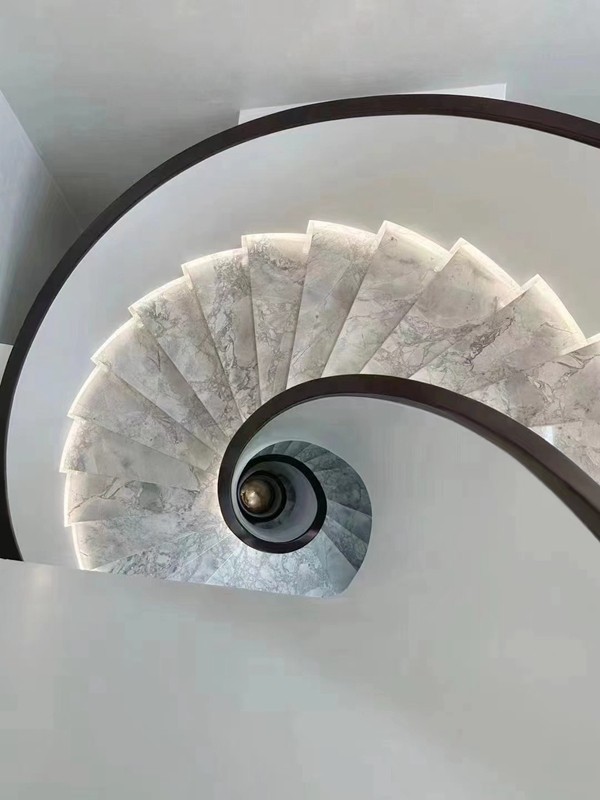 Super White Marble spiral staircase