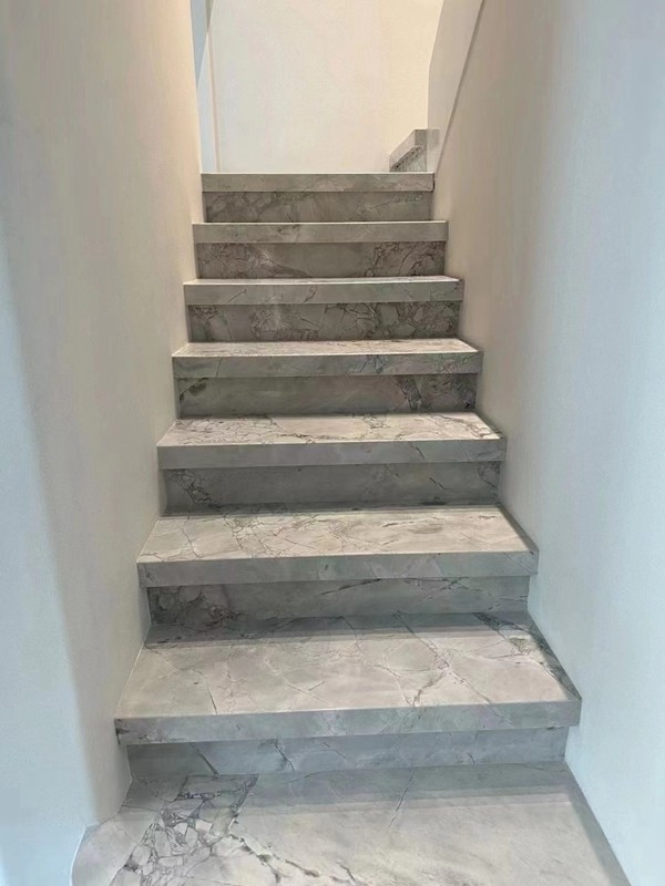 Super White Marble interior staircase