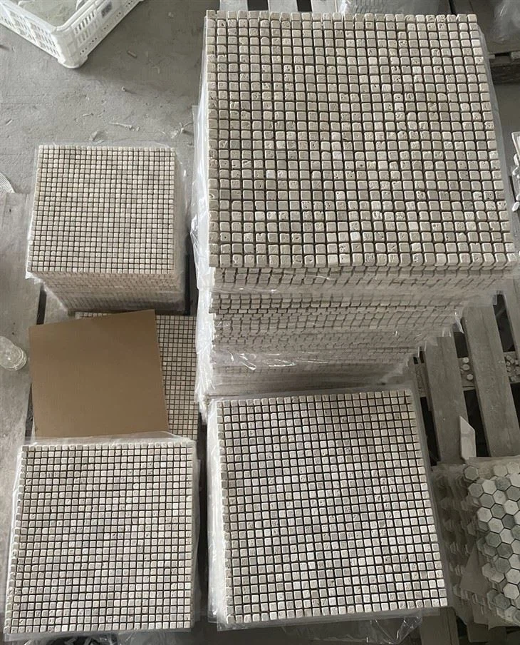 Beige Tumbled Travertine Mosaic